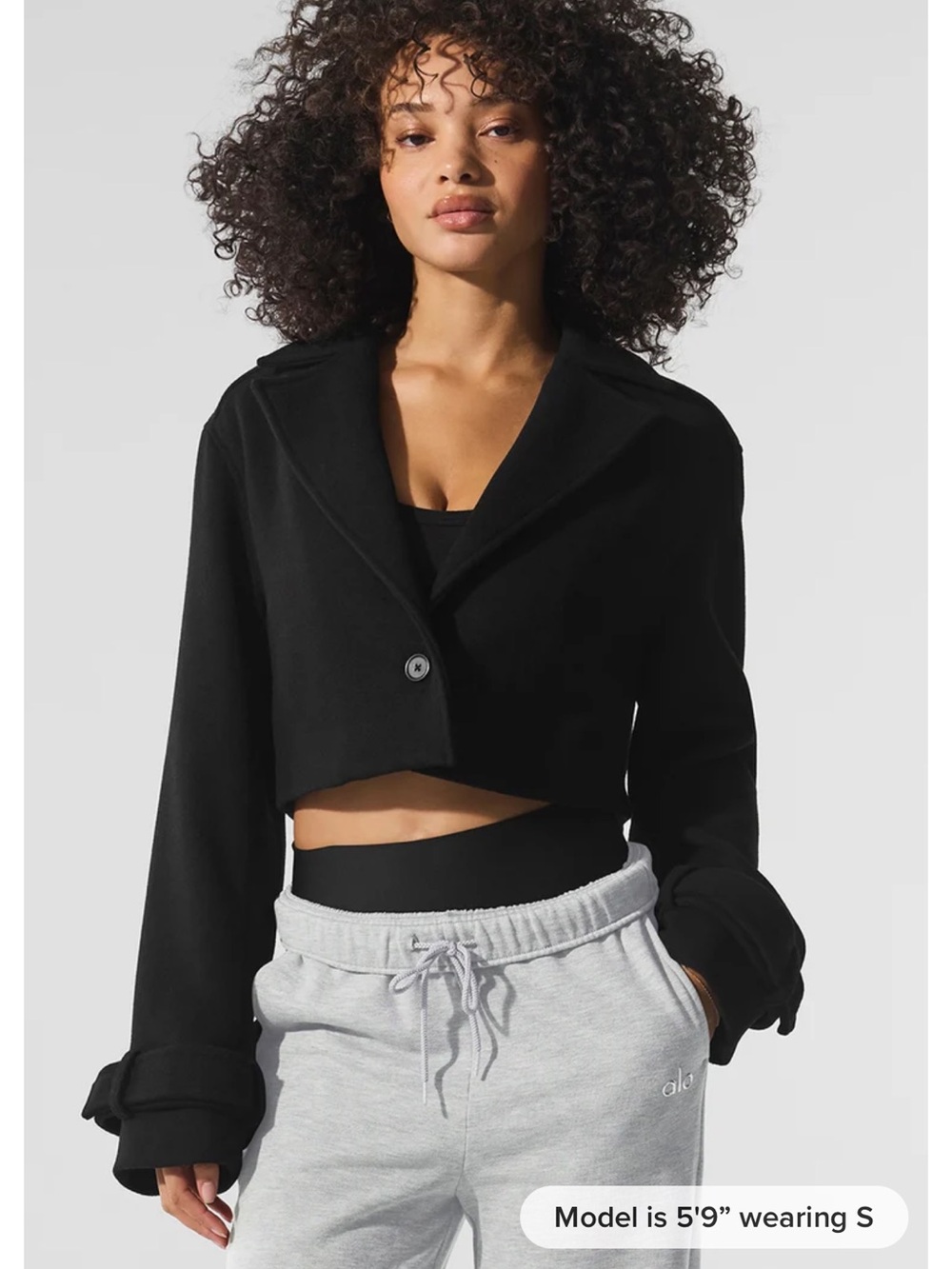 ALO Yoga Cropped Black Blazer Jacket